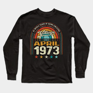 50Th Birthday Art 50 Years Of Being Awesome Long Sleeve T-Shirt